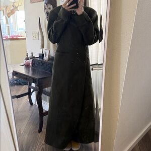 Olive green Double-Breasted Coat no tags